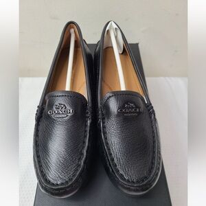 NWT Coach Mary Lock Up Driver Loafer Black Leather
